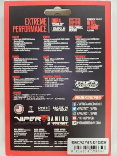 Patriot Viper Elite II Red / Black DDR4-3200 CL18 32GB (2x16GB) image