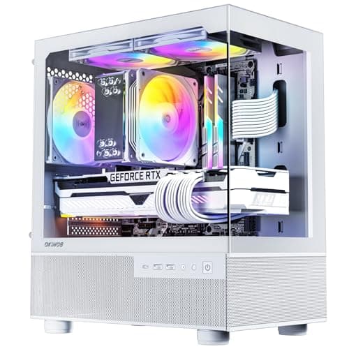Okinos Aqua 3 Micro ATX Mini Tower White with Tempered Glass Side Panel and USB 3.2 Gen 1 Type-A main image