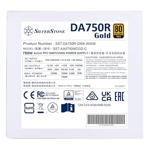 Silverstone DA750R-GMA Black 750W Fully Modular 80+ Gold image