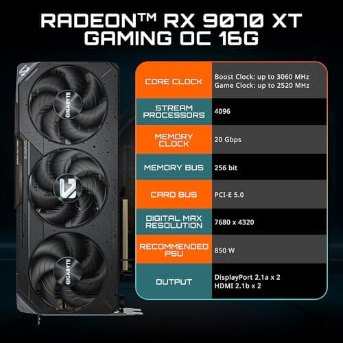 Gigabyte GAMING OC Radeon RX 9070 XT 16GB GDDR6 Black image