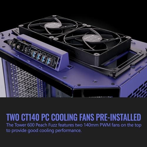 Thermaltake The Tower 600 ATX Mid Tower Purple Tempered Glass Side Panel, USB 3.2 Gen 2 Type-C, USB 3.2 Gen 1 Type-A image