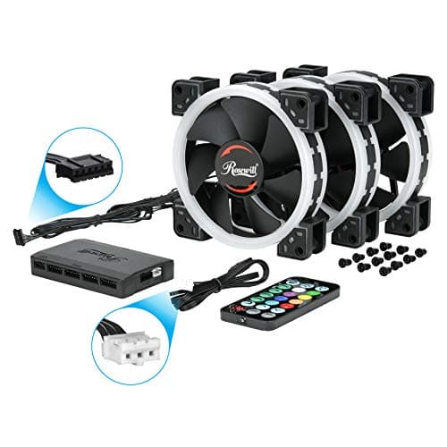 Rosewill RGBF-S12001 120mm Addressable RGB PWM 41.2 CFM Black 3-Pack image