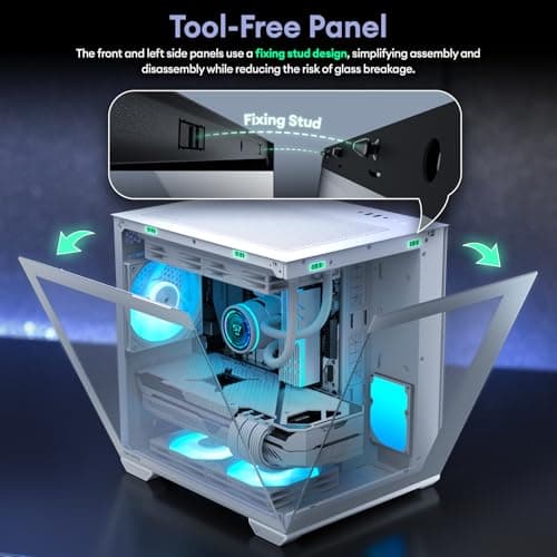 Okinos Mirage 4 Micro ATX Mini Tower Black with Tempered Glass Side Panel, USB 3.2 Gen 2 Type-C, USB 3.2 Gen 1 Type-A image