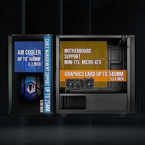 BitFenix Nova Mesh M ARGB MicroATX Mini Tower Black Tempered Glass Side Panel image