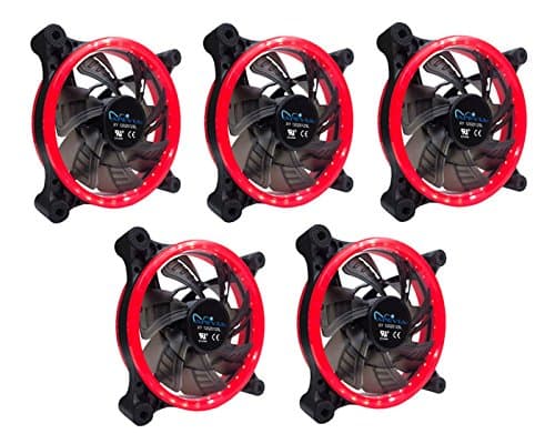 Apevia C 120mm Black / Red 57.67 CFM Red LED 5-Pack main image