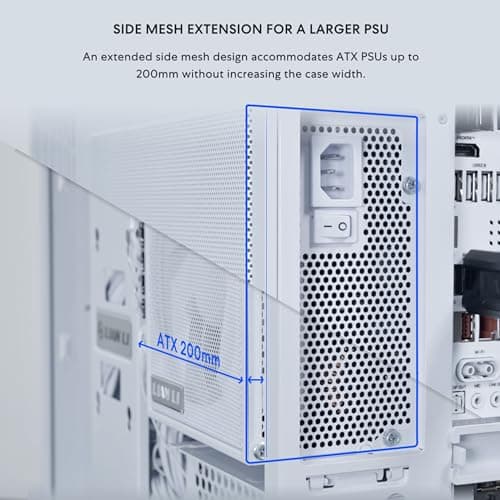 Lian Li O11 Dynamic Mini V2 ATX Mini Tower White Tempered Glass, USB 3.2 Gen 2 Type-C, USB 3.2 Gen 1 Type-A image