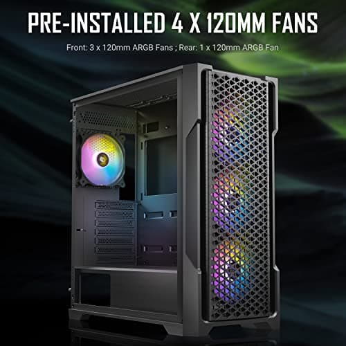 Antec AX90 ATX Mid Tower Black with Tempered Glass Side Panel and USB 3.2 Gen 1 Type-A, USB 2.0 Type-A image
