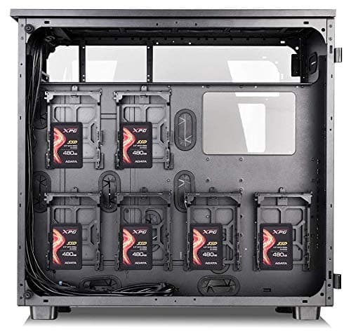 Thermaltake View 91 RGB PLUS Tempered Glass XL-ATX Vertical GPU Modular Black Gaming Super Tower Computer Case CA-1I9-00F1WN-00 image