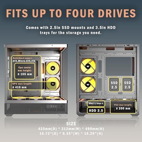 KEDIERS P6 Wood Black 5 ARGB Fans image