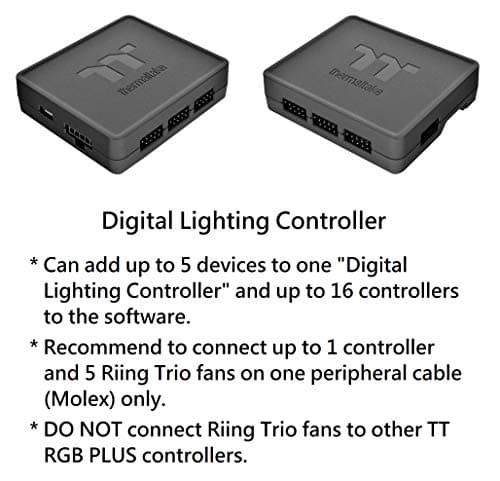 Thermaltake Riing Trio 12 TT Premium Edition 120mm Black RGB PWM 3-Pack image