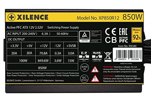 Xilence XP850R12 Black ATX 850W Non-Modular 80+ Gold Certified image