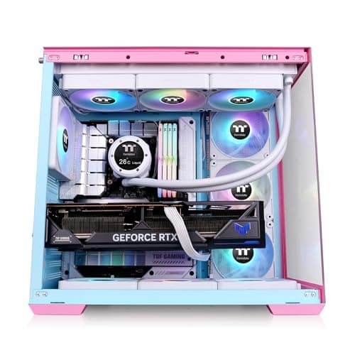 Thermaltake View 380 ARGB ATX Mid Tower Pink / Blue with Tempered Glass Side Panel and USB 3.2 Gen 2 Type-C USB 3.2 Gen 1 Type-A image