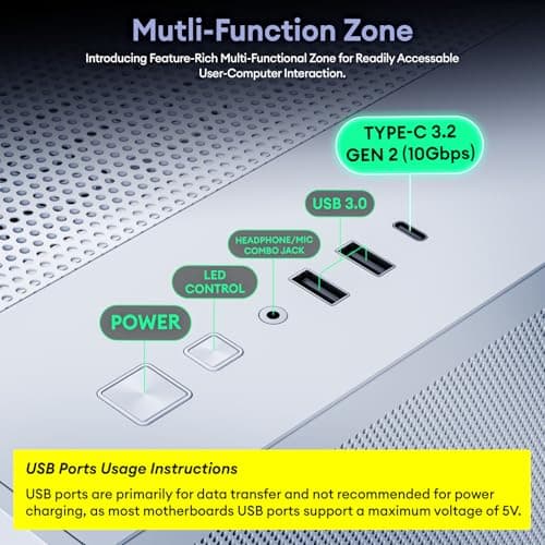 Okinos Mirage 4 Micro ATX Mini Tower Black with Tempered Glass Side Panel, USB 3.2 Gen 2 Type-C, USB 3.2 Gen 1 Type-A image