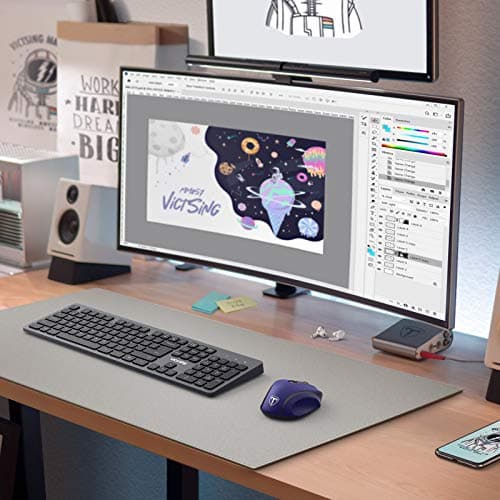 VicTsing MM057 2.4G Wireless Portable Mobile Mouse Optical Mice with USB Receiver, 5 Adjustable DPI Levels, 6 Buttons for Notebook, PC, Laptop, Computer, Macbook - Sapphire Blue image