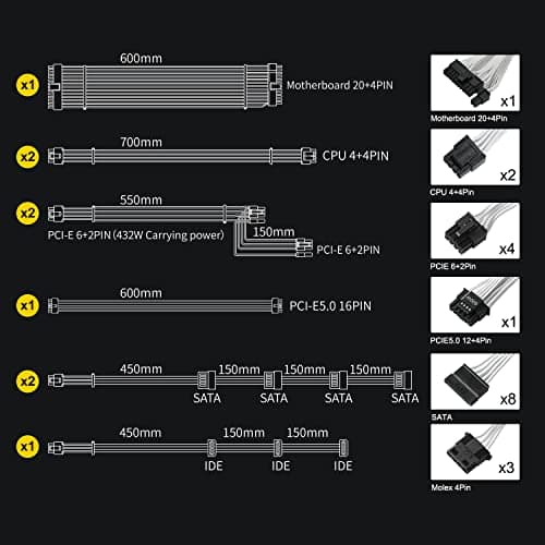 Segotep GM 850 W 80+ Gold Certified Fully Modular ATX Power Supply (CP-PSU-ST-GM850) image