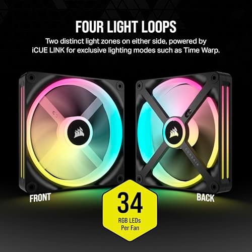 Corsair iCUE LINK QX140 140mm Black ARGB PWM 2-Pack image