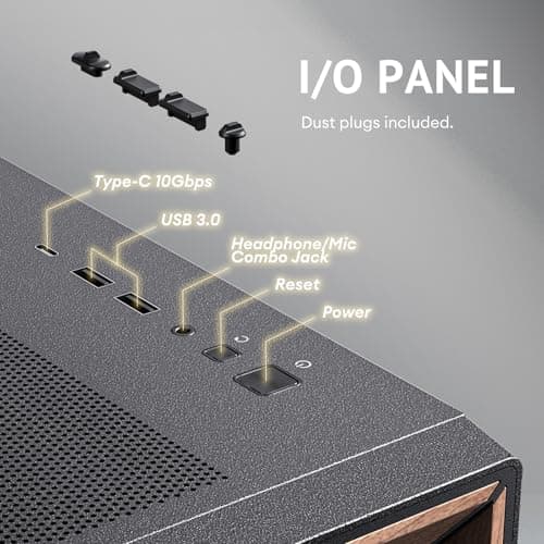 Antec FLUX SE ATX Mid Tower Black / Brown with Tempered Glass Side Panel and USB 3.2 Gen 2 Type-C USB 3.2 Gen 1 Type-A image