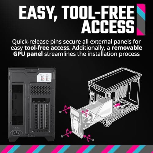 Cooler Master NR200P V2 Mini-ITX 18L PC Case, Top-Mount 240mm|280mm Liquid Cooler, 356mm Vertical Mounting 3.5-Slot GPU, Tempered |Vented Panel, USB 3.2 Gen 2x2 Type C (NR200PV2-KCNN-S00) image