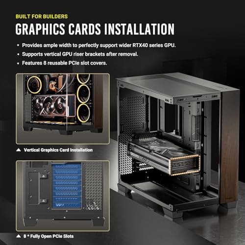 Antec C8 Wood ATX Full Tower Black / Brown with Tempered Glass Side Panel and USB 3.2 Gen 2 Type-C USB 3.2 Gen 1 Type-A image