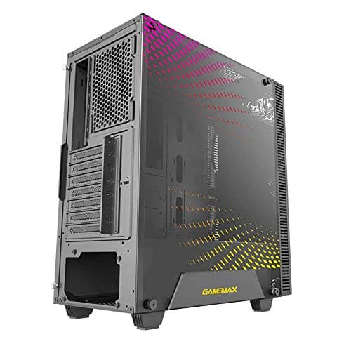 Gamemax Black Hole Black USB3.0 Tempered Glass ATX Mid Tower Gaming Computer Case w/2 x 200mm ARGB Ring Fan x Front and 1 x 120mm ARGB Ring Fan x Rear (Pre-Installed) image