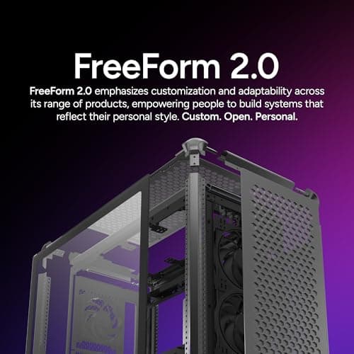 Cooler Master MasterFrame 600 ATX Mid Tower Black with Tempered Glass Side Panel and USB 3.2 Gen 2x2 Type-C USB 3.2 Gen 1 Type-A image