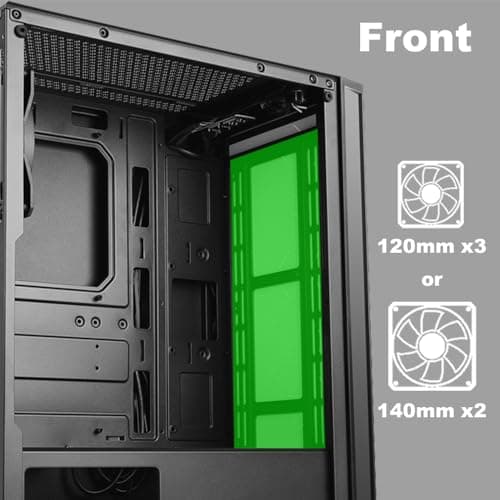 Azza Spectra ATX Mid Tower Black with Tempered Glass Side Panel and USB 3.2 Gen 1 Type-A, USB 2.0 Type-A Front Panel image