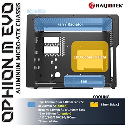 RAIJINTEK OPHION M EVO TGS Micro ATX Mid Tower Black Tempered Glass USB 3.2 Gen 2 Type-C USB 3.2 Gen 1 Type-A image