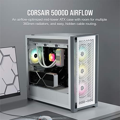 Corsair 5000D AIRFLOW ATX Mid Tower White / Gray Tempered Glass Side Panel image