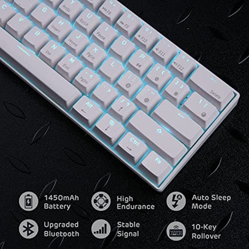 RK Royal Kludge RK61 RK Blue Mechanical Bluetooth/Wireless/Wired Mini Keyboard image