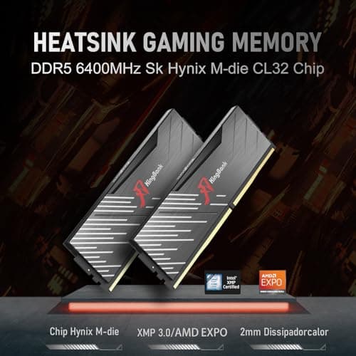 KINGBANK DDR5 Soarblade Heatsink UDIMM 6400MHz - 32GB (16Gx2) Grey image