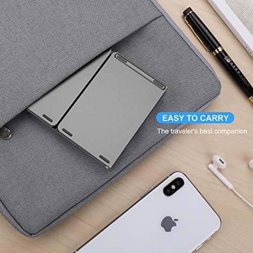 Foldable Bluetooth Keyboard, Jelly Comb Dual Mode Bluetooth & USB Wired Rechargable Portable Mini BT Wireless Keyboard with Touchpad Mouse for Android, Windows, PC, Tablet-Dark Gray image