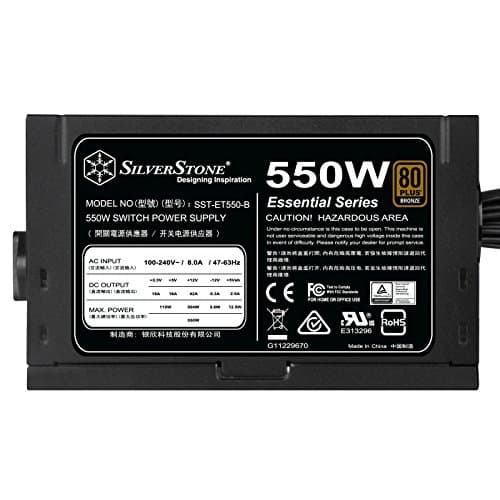 Silverstone Essential Black ATX 550W Non-Modular 80+ Bronze Certified image