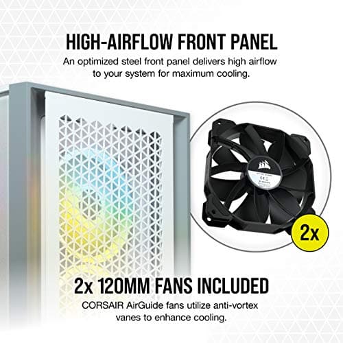 Corsair 4000D AIRFLOW Tempered Glass Mid-Tower ATX Case - White image