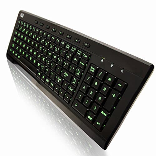 Adesso SlimTouch 120 3-Color Illuminated Compact Multimedia Wired Standard Keyboard image