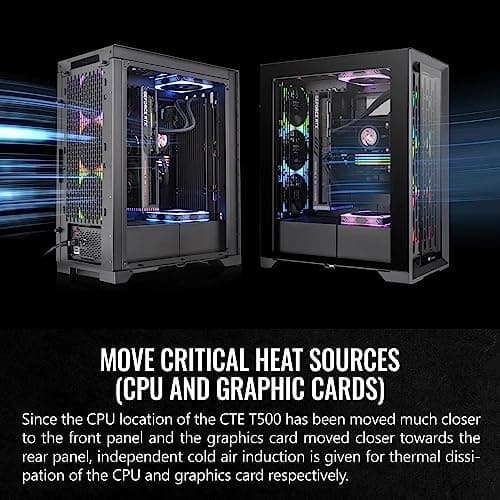 Thermaltake CTE T500 ATX Full Tower Black Tempered Glass USB 3.2 Gen 2 Type-C USB 3.2 Gen 1 Type-A image