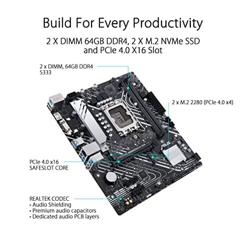 Asus B660 PRIME B660M-K D4 LGA1700 DDR4 Micro ATX image