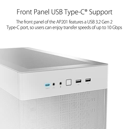 Asus Prime AP201 Micro ATX Mini Tower White Mesh Side Panel image