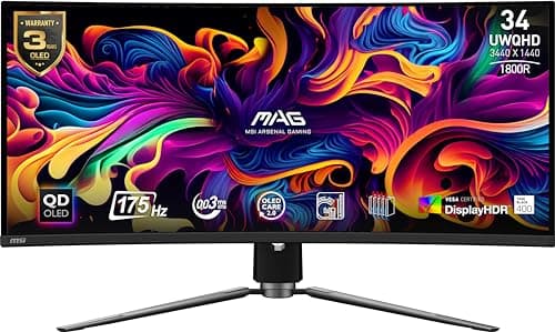 MSI MAG 341CQP 34" 3440x1440 175Hz QD-OLED Curved Monitor main image