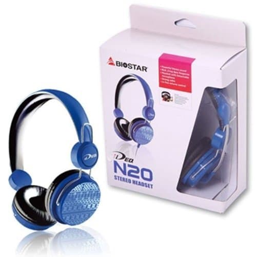 Biostar iDEQ N20 Wired Closed Headphones Blue/Black image