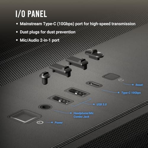 Antec C8 Wood ATX Full Tower Black / Brown with Tempered Glass Side Panel and USB 3.2 Gen 2 Type-C USB 3.2 Gen 1 Type-A image