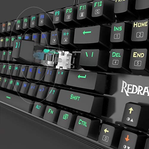 Redragon K570 PARTRYUSA RGB Backlit Mechanical Gaming Keyboard, Blue Switch, Gunmetal Solid Aluminum Base image