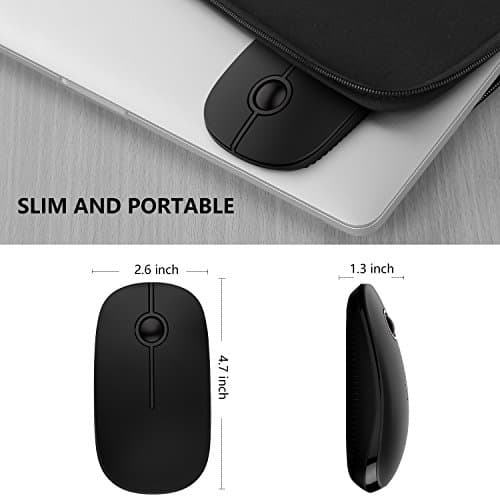 Vssoplor 8541645742 Wireless Mouse, 2.4G Slim Portable Computer Mice with Nano Receiver for Notebook, PC, Laptop, Computer-Black image