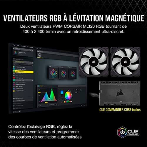 Corsair iCUE H100i ELITE CAPELLIX Water 75 CFM 240mm Black image