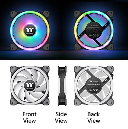 Thermaltake Riing Trio 12 TT Premium Edition 120mm Black RGB PWM 3-Pack image