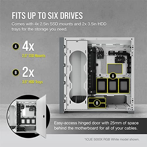 Corsair iCUE 5000X RGB ATX Mid Tower White / Gray Tempered Glass image