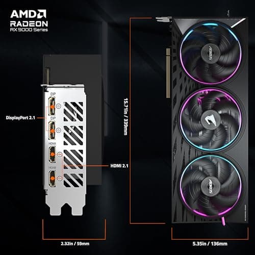 Gigabyte AORUS ELITE Radeon RX 9070 XT 16GB GDDR6 Black image