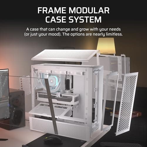 Corsair FRAME 4000D Modular Mid-Tower PC ATX Case - White image