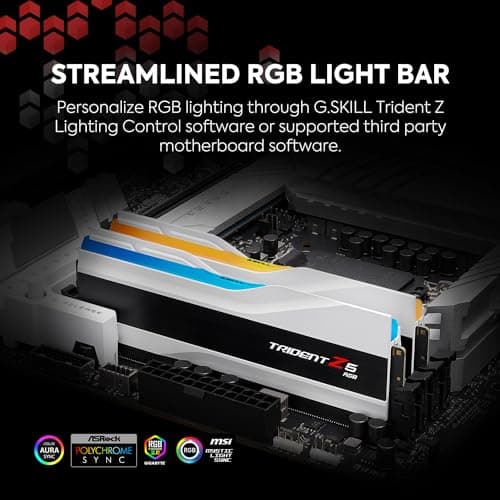 G.Skill Trident Z5 RGB White / Black DDR5-6000 CL36 64GB (2x32GB) image