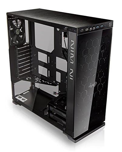 IN WIN 805 GOLD / Black Aluminum / Tempered Glass ATX Mid Tower Computer Case Compatible with ATX 12V/EPS (up to 220mm) Power Supply image