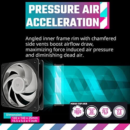 Cooler Master MOBIUS 140P 140mm Black ARGB PWM 76.5 CFM 1-Pack image